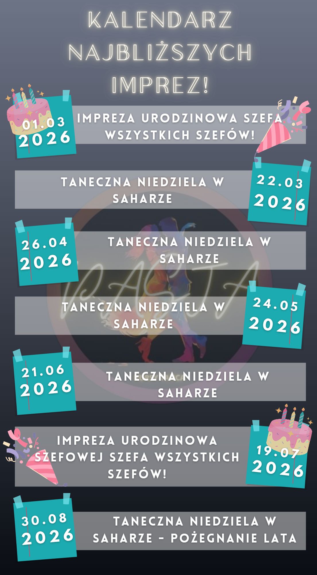 Nadchodzące Wydarzenia